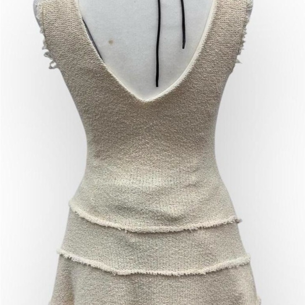 Zara Woman’s Small Knit Cream Textured Mini Dress - Picture 2 of 10